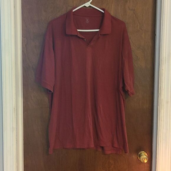 VAN HEUSEN STUDIO Men's XXL BURGANDY SHORT SLEEVED TOP - Picture 1 of 3